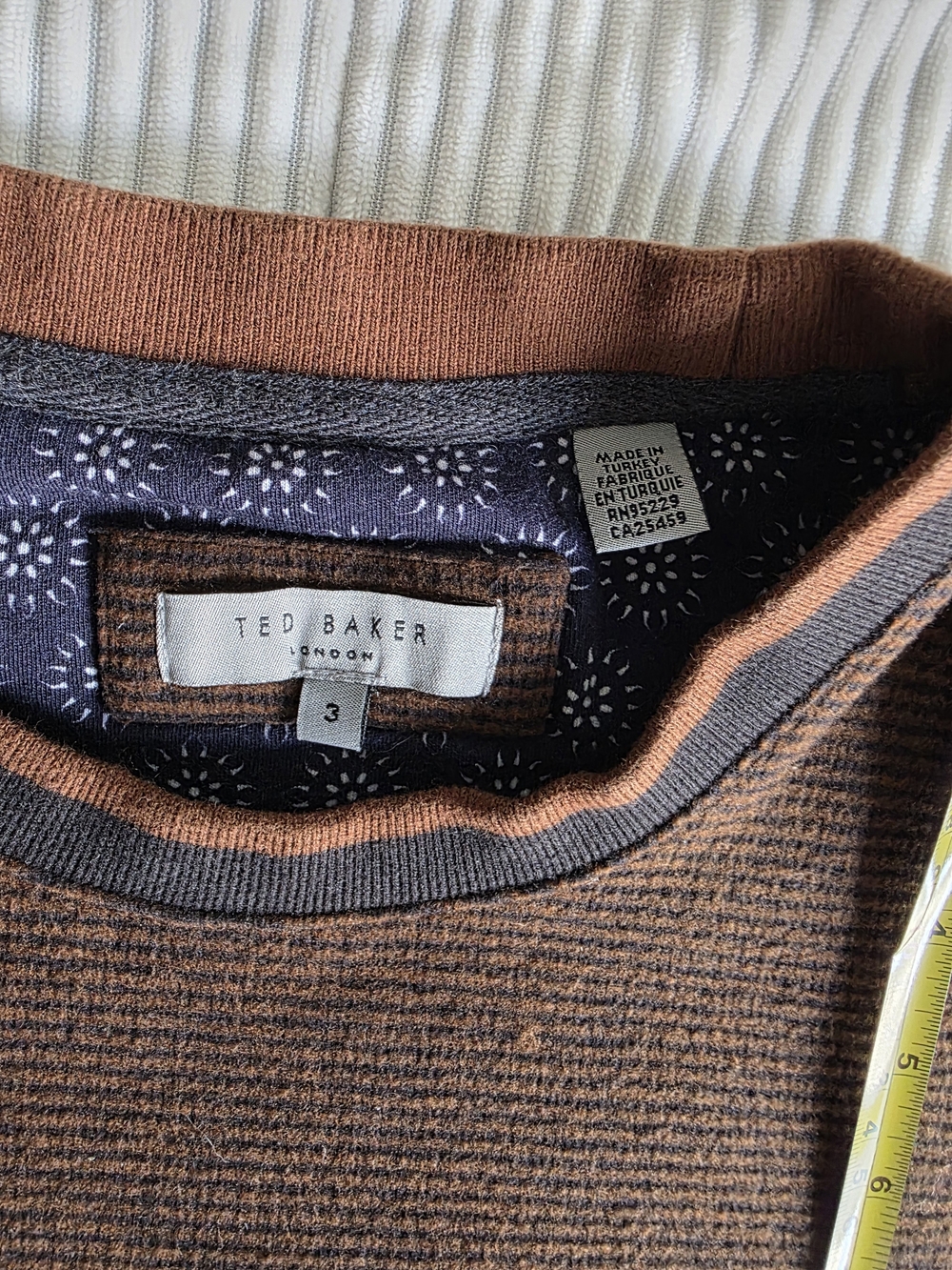Ted Baker Brown Stripe Crewneck Sweater -  Men's
